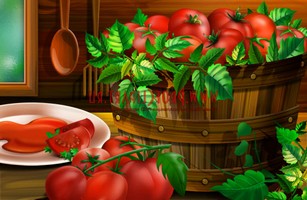 Яичница с луком и помидорами